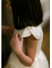 Cap Sleeves Satin Petals Flower Girl Dress